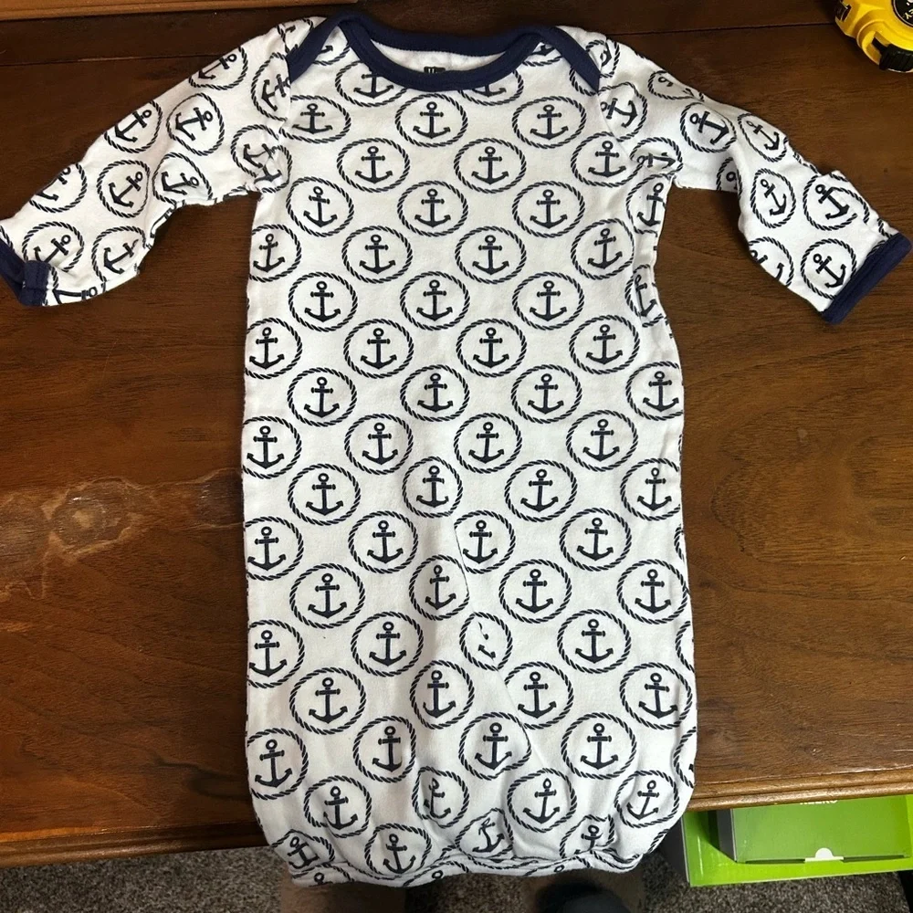 Hudson Bay Nautical Anchor Print Kids Pajamas, 0-6M